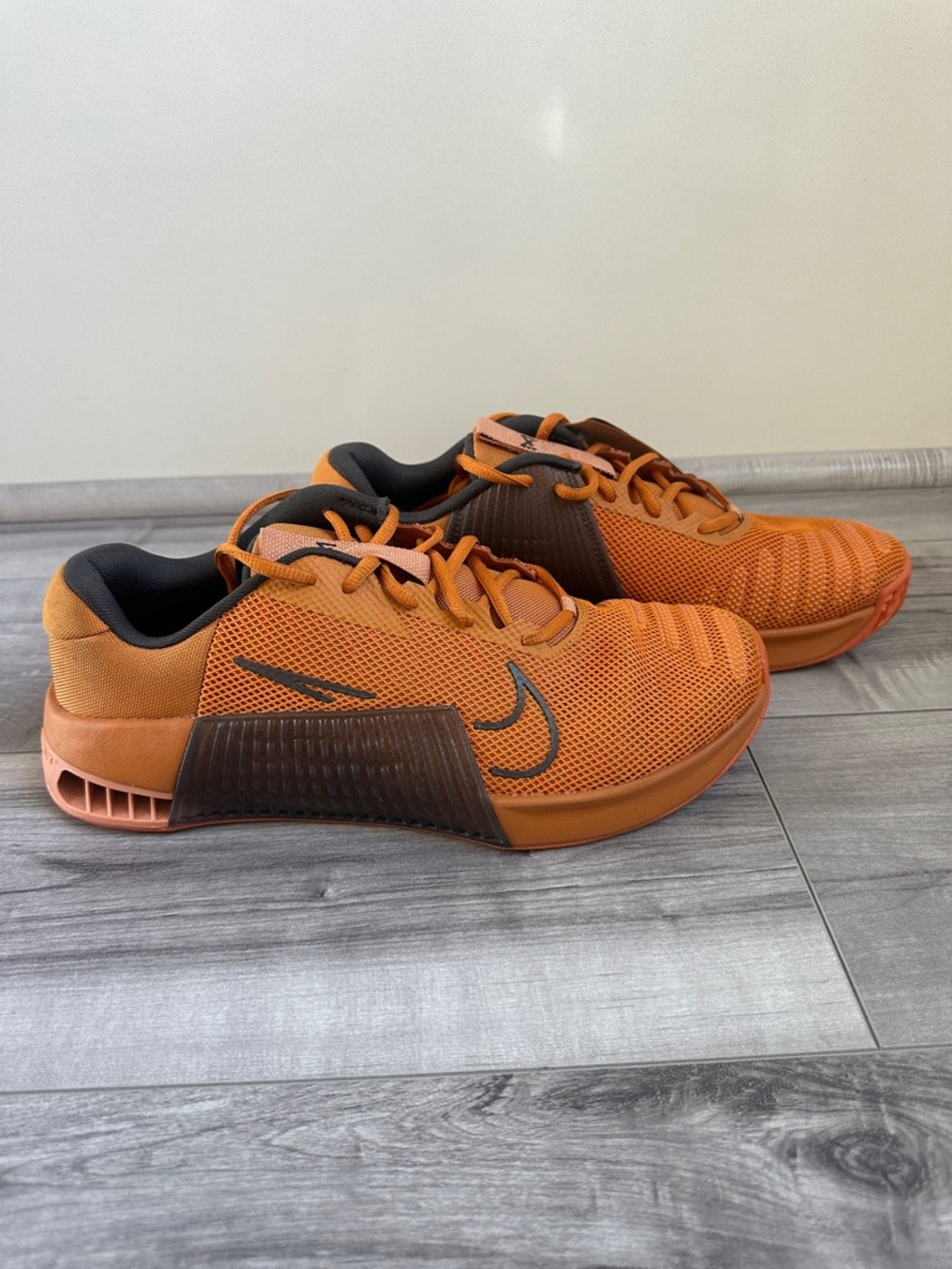 Nike Men’s Orange and Brown Athletic Training Shoes
